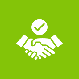 Here are a few options for an alt tag, all under 8 words: * **Option 1 (Most concise):** Successful partnership agreement * **Option 2 (Slightly more descriptive):** Handshake with checkmark: deal done * **Option 3 (Focus on agreement):** Approved business agreement Choose the option that best fits the context of where the image is used.